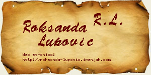 Roksanda Lupović vizit kartica